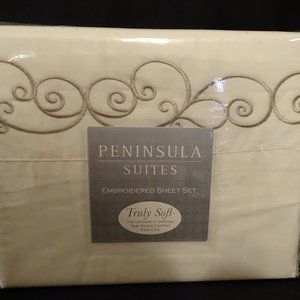embroidered sheet set for full size bed
